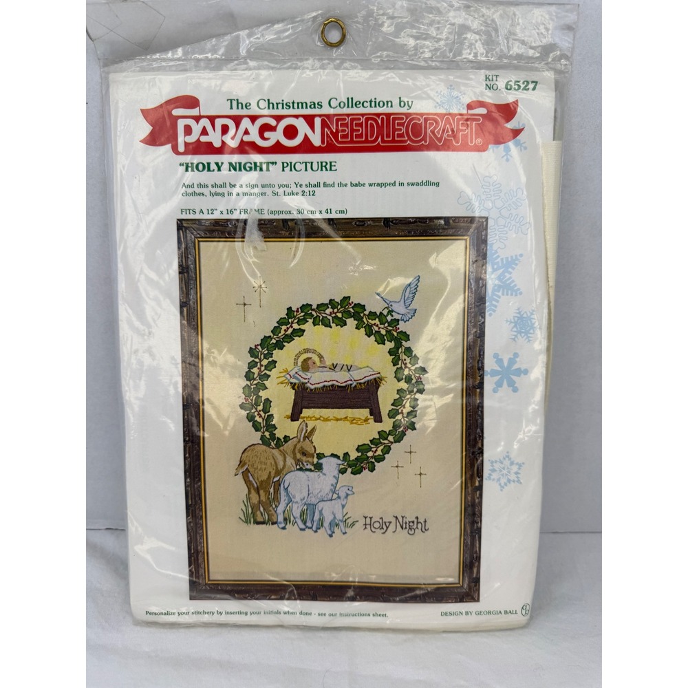 Paragon Needlecraft Holy Night Crewel Stitchery Kit 6527 Christmas Nativity